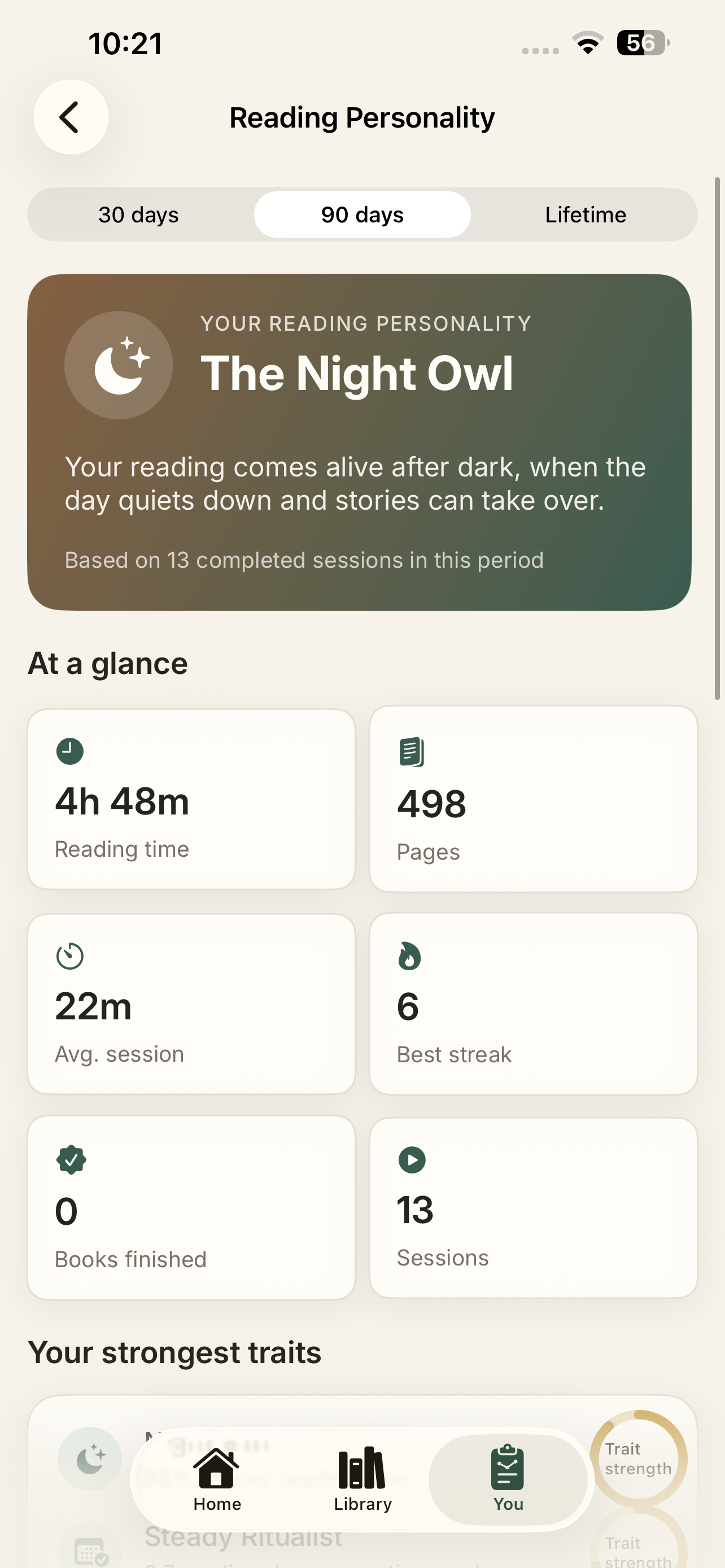 Discover your reading personality screenshot